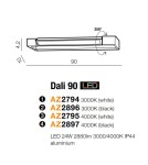 Bathroom wall lamps - Azzardo DALI 90 4000K BLACK 1xLED Wall Mounted Black IP44 AZ2897 - product 2