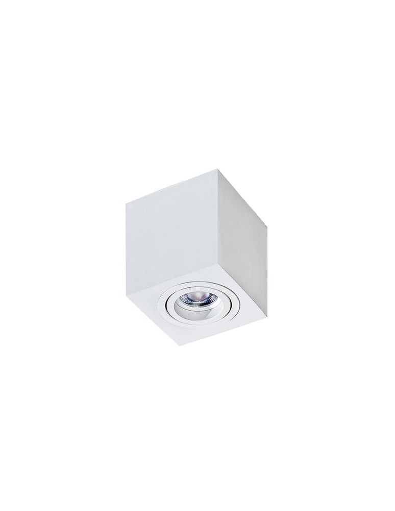 Ceiling luminaires for replaceable light source - Azzardo BRANT SQUARE WHITE 1xGU10 Surface Mounted White AZ2824 - product kolory-swiatla.pl 1