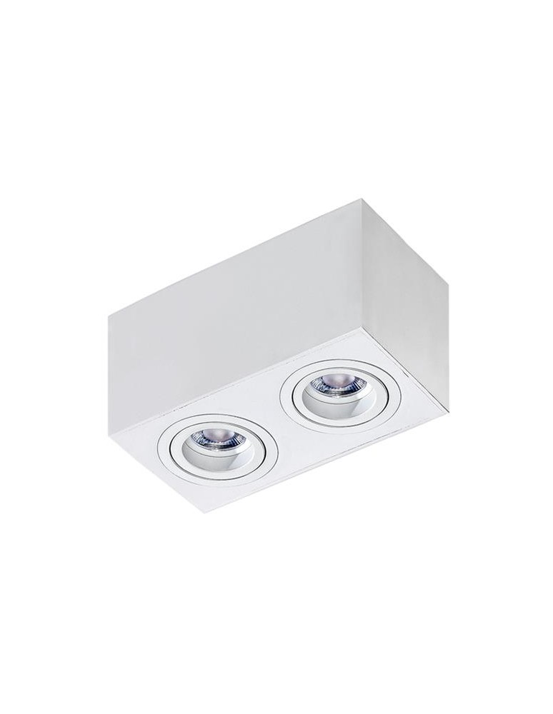 Ceiling luminaires for replaceable light source - Azzardo BRANT 2 SQUARE WHITE 2xGU10 Surface Mounted White AZ2826 - product kolory-swiatla.pl 1