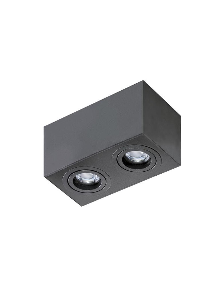 Ceiling luminaires for replaceable light source - Azzardo BRANT 2 SQUARE BLACK 2xGU10 Surface Mounted Black AZ2827 - product kolory-swiatla.pl 1