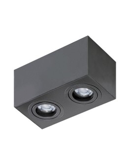Azzardo BRANT 2 SQUARE BLACK 2xGU10 Natynkowa Czarny AZ2827