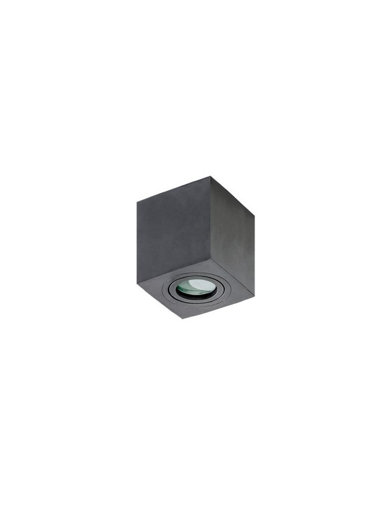 Hermetic ceiling luminaires - Azzardo BRANT SQUARE IP44 BLACK 1xGU10 Surface Mounted Black IP44 AZ2878 - product kolory-swiatla.pl 1