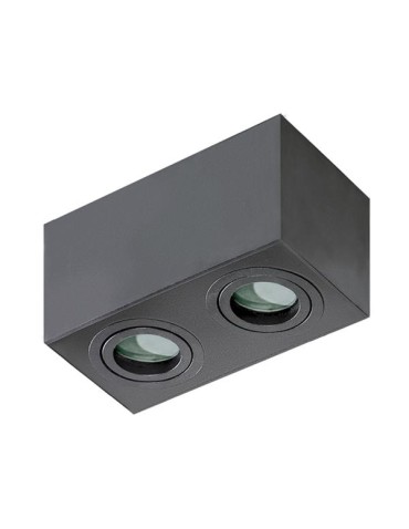 Azzardo BRANT 2 SQUARE IP44 BLACK 2xGU10 Surface Mounted Black IP44 AZ2879