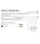 Hermetic ceiling luminaires - Azzardo BRANT 2 SQUARE IP44 BLACK 2xGU10 Surface Mounted Black IP44 AZ2879 - product 2