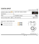 Recessed ceiling spotlights - Azzardo COSTA SPOT BLACK 1xLED Ceiling Spotlight Black AZ2706 - product 3