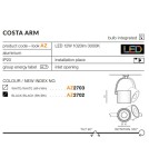 Spotlight ceiling lamps - Azzardo COSTA ARM BLACK 1xLED Ceiling Spotlight Black AZ2702 - product 3
