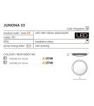 Round Plafonds - Azzardo JUNONA 33 3000K CHROME 1xLED Chrome Ceiling Light AZ2749 - product 3