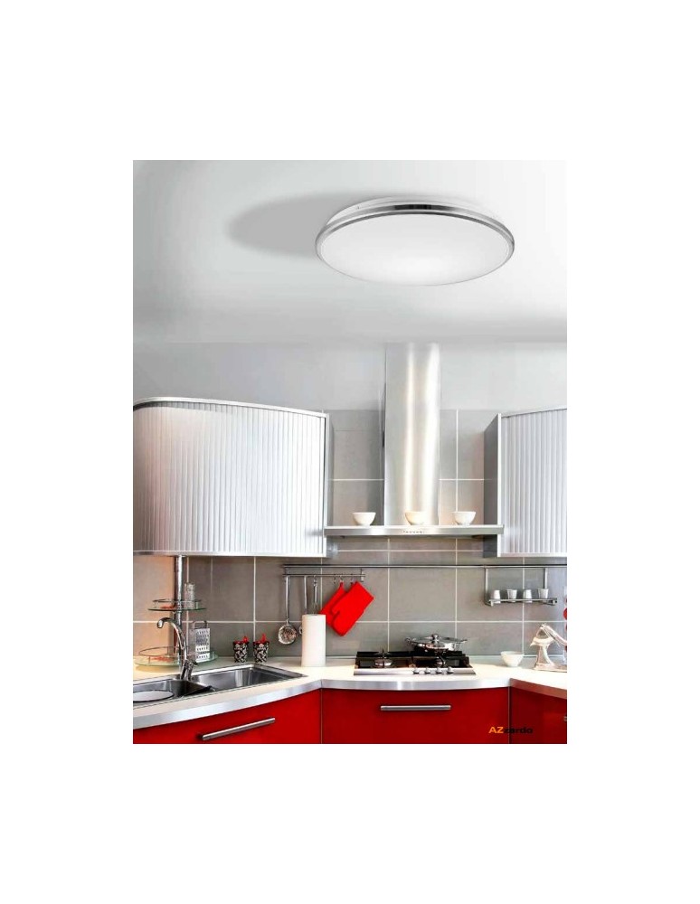 Round Plafonds - Azzardo JUNONA 38 4000K CHROME 1xLED Chrome Ceiling Light AZ2750 - product kolory-swiatla.pl 2