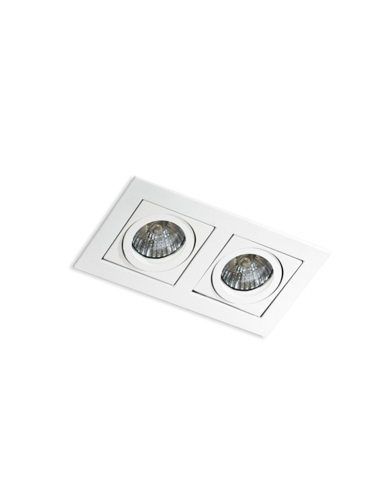 Square flush-mounted lamps - Azzardo PACO 2 WHITE 2xGU10 Recessed White AZ0799 - product kolory-swiatla.pl 1
