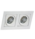 Square flush-mounted lamps - Azzardo PACO 2 WHITE 2xGU10 Recessed White AZ0799 - product 2