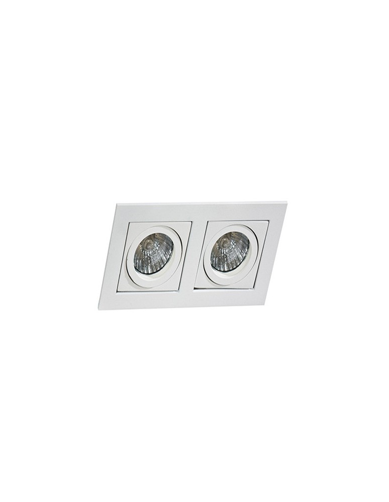 Square flush-mounted lamps - Azzardo PACO 2 WHITE 2xGU10 Recessed White AZ0799 - product kolory-swiatla.pl 2