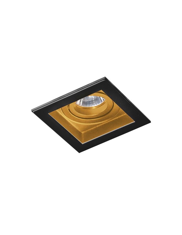 Square flush-mounted lamps - Azzardo MINORKA BLACK/GOLD 1xGU10 Recessed Black/Gold AZ2802 - product kolory-swiatla.pl 1