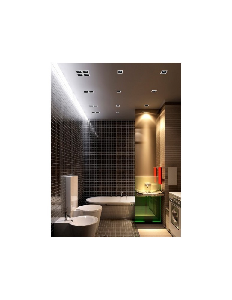 Square flush-mounted lamps - Azzardo MINORKA WHITE/WHITE 1xGU10 Recessed White AZ2801 - product kolory-swiatla.pl 3