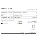 Round flush-mounted lamps - Azzardo TORRES GU10 BLACK 1xGU10 Recessed Black AZ2683 - product 2