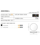 Wall lamps - Azzardo ANCONA L WHITE 1xLED Wall-mounted White IP54 AZ2853 - product 3