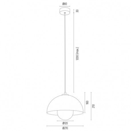 Argon PIAVA 8443 lampa wisząca 1 pł., klosz biało-brązowy (marmurek), elementy kremowe białe szkło, stal lakierowana 8443