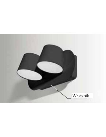 Azzardo RAMONA 2 SWITCH BLACK 2xLED Wall Mounted Black AZ2563