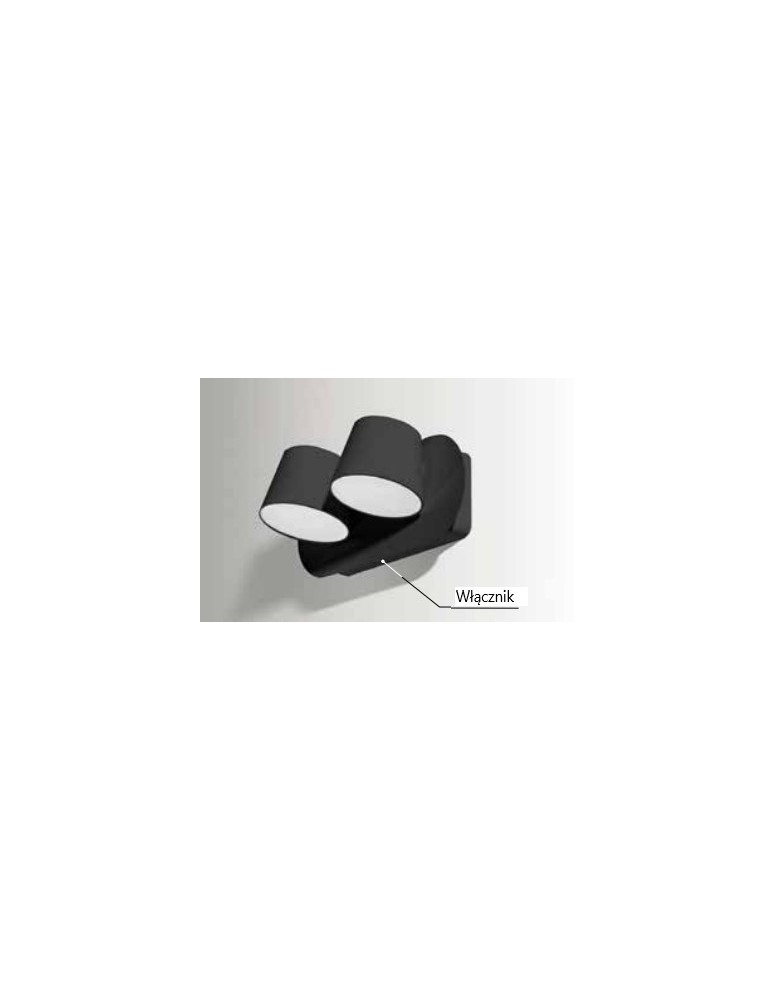Wall lamps - Azzardo RAMONA 2 SWITCH BLACK 2xLED Wall Mounted Black AZ2563 - product kolory-swiatla.pl 1