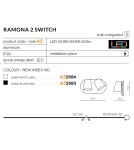 Wall lamps - Azzardo RAMONA 2 SWITCH BLACK 2xLED Wall Mounted Black AZ2563 - product 2