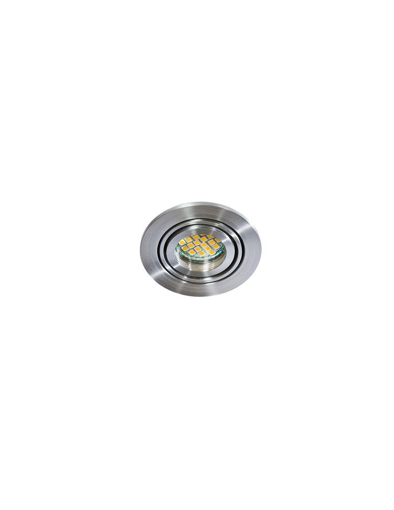 Round flush-mounted lamps - Azzardo CARLO 1 ALUMINIUM 1xGU10 Recessed Aluminum AZ0804 - product kolory-swiatla.pl 2