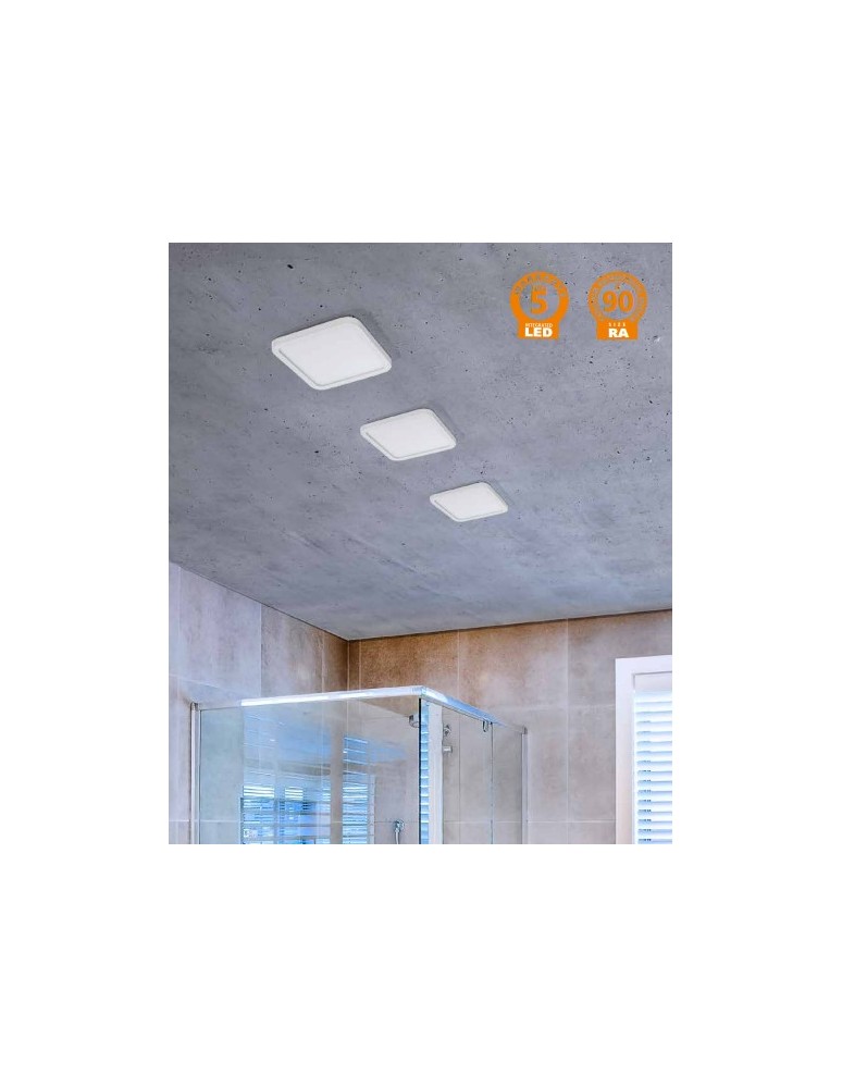 Recessed lamps with hermetic shade - Azzardo SLIM 15 SQUARE 3000K IP44 WHITE 1xLED Recessed White IP44 AZ2837 - product kolory-swiatla.pl 2