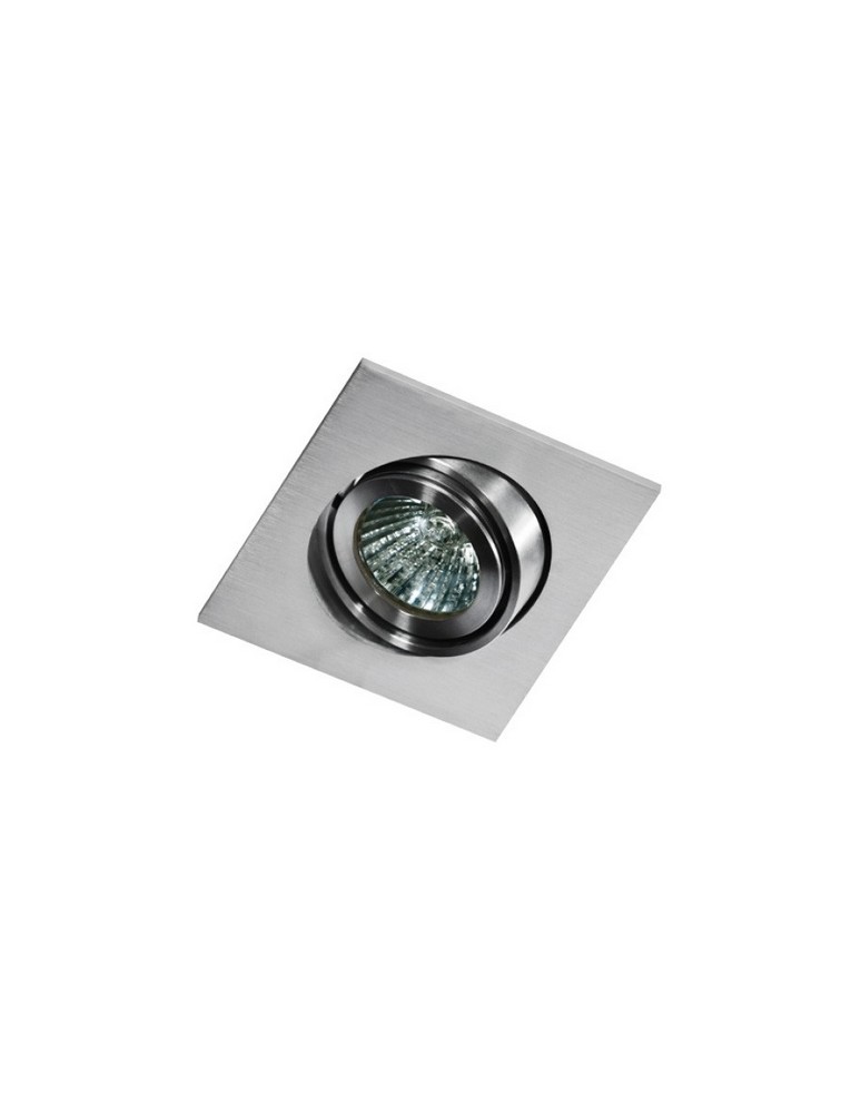 Square flush-mounted lamps - Azzardo EDITTA 1 ALUMINIUM 1xGU10 Recessed Aluminum AZ0806 - product kolory-swiatla.pl 1