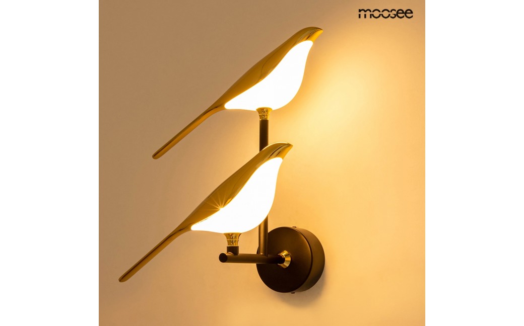 MOOSEE lampa ścienna BIRD TWIN złota (MSE1501100458)