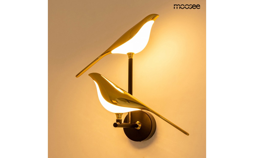 MOOSEE lampa ścienna BIRD TWIN złota (MSE1501100458)