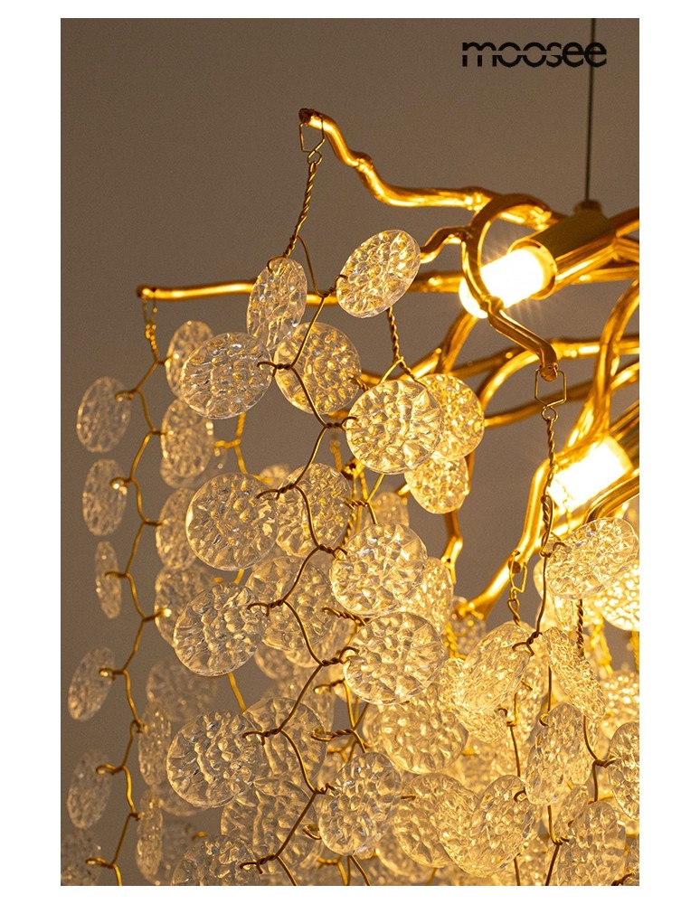 Glamour pendant lamps - MOOSEE RIVIERA 80 gold / clear pendant lamp (5900168832954) - product kolory-swiatla.pl 3