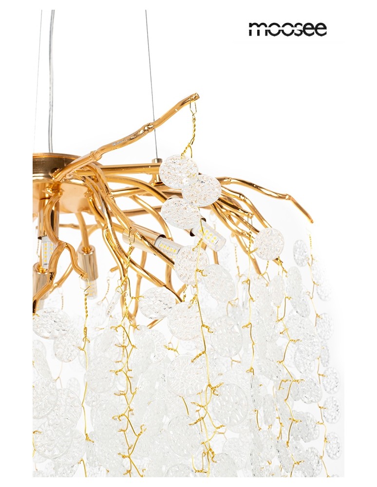 Glamour pendant lamps - MOOSEE RIVIERA 80 gold / clear pendant lamp (5900168832954) - product kolory-swiatla.pl 4