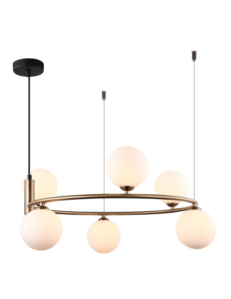 Pendant lamps - ITALUX Amily Brass Pendant 6xG9 25W MDM-3974/6 BRO - product kolory-swiatla.pl 1