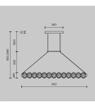 Maytoni Amulet Lampa Wisząca Designerska LED 22W 1050lm 3000K Złoty MOD555PL-L18G3K