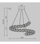 Maytoni Amulet Lampa Wisząca Designerska LED 40W 1900lm 3000K Złoty MOD555PL-L35G3K