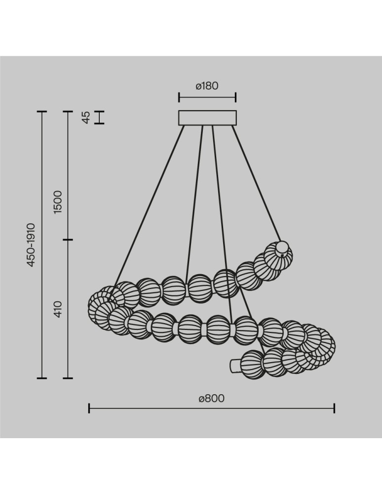 Maytoni Amulet Lampa Wisząca Designerska LED 40W 1900lm 3000K Złoty MOD555PL-L35G3K
