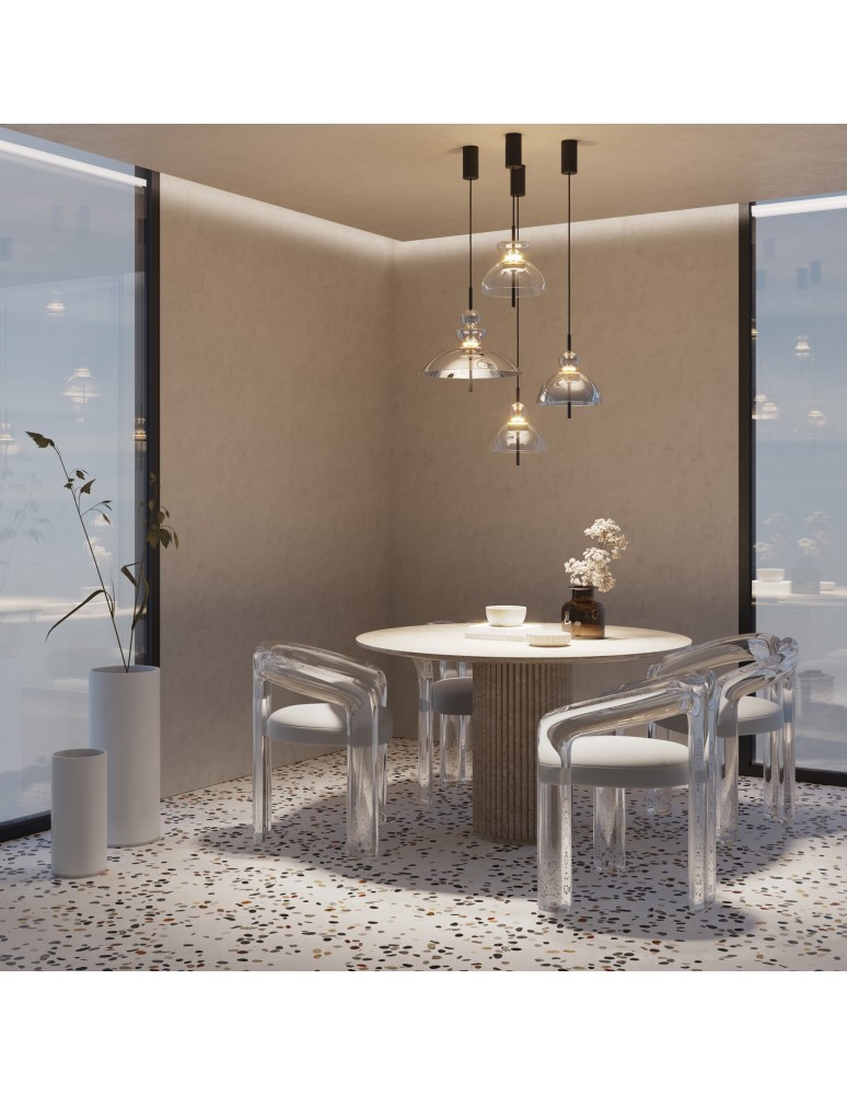 Designer pendant lamps - Maytoni Bangkok Designer Glass Pendant Lamp LED 12W 1200lm 3000K Black MOD185PL-L6B3K2 - product kolory-swiatla.pl 2