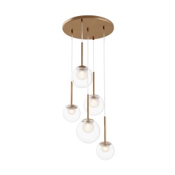 Maytoni Basic form Lampa Wisząca Szklana 5xG9 20W Złoty MOD521PL-05G