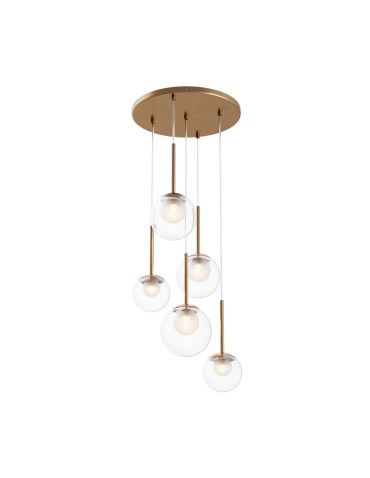 Maytoni Basic form Glass Pendant Lamp 5xG9 20W Gold MOD521PL-05G.