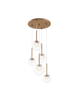 Maytoni Basic form Lampa Wisząca Szklana 5xG9 20W Złoty MOD521PL-05G