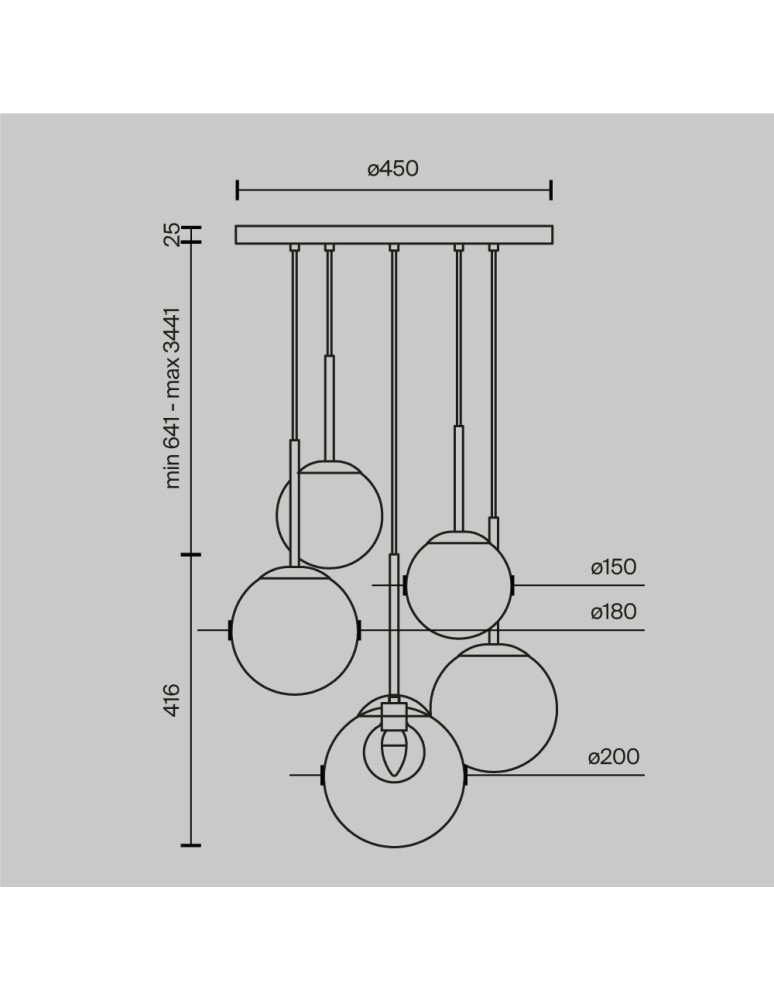 Pendant lamps - Maytoni Basic form Glass Pendant Lamp 5xG9 20W Gold MOD521PL-05G. - product kolory-swiatla.pl 6