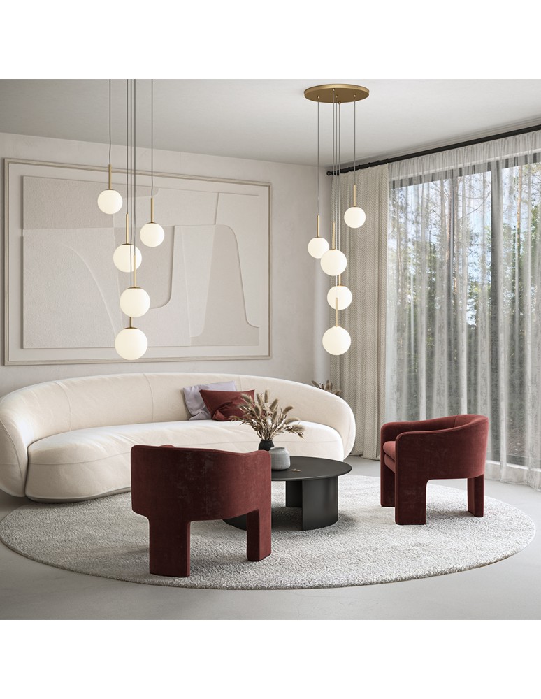 Pendant lamps - Maytoni Basic form Glass Ball Pendant Lamp 5xE14 40W Gold MOD321PL-05G. - product kolory-swiatla.pl 2