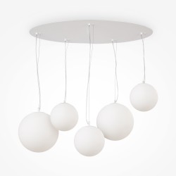 Maytoni Basic form Lampa Wisząca Szklane Kule 5xE27 40W Biały MOD321PL-05W1