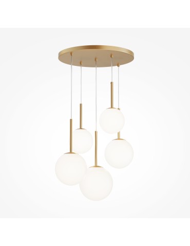 Maytoni Basic form Glass Ball Pendant Lamp 5xE14 40W Gold MOD321PL-05G1.