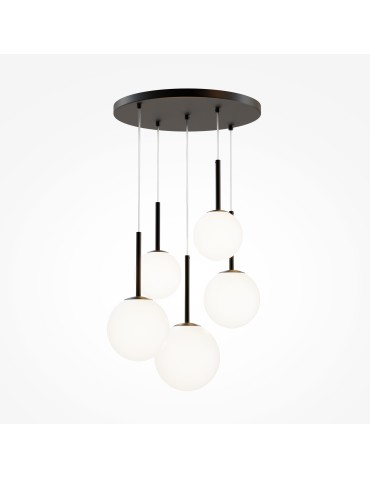 Maytoni Basic form Glass Ball Pendant Lamp 5xE14 40W Black MOD321PL-05B.