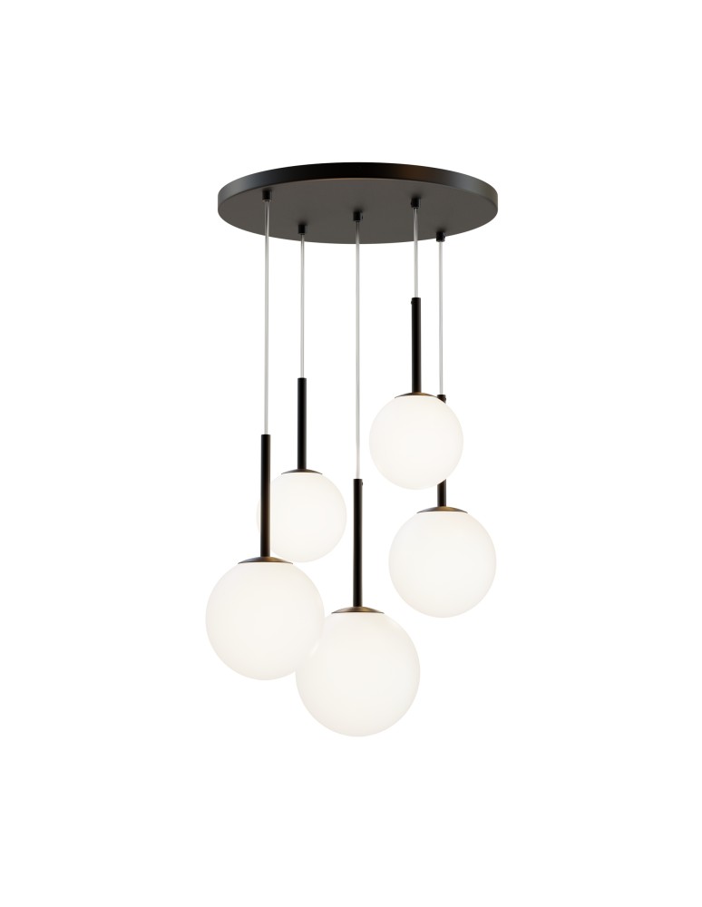 Pendant lamps - Maytoni Basic form Glass Ball Pendant Lamp 5xE14 40W Black MOD321PL-05B. - product kolory-swiatla.pl 2
