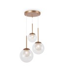 Pendant lamps spheres - Maytoni Basic form Glass Ball Pendant Lamp 3xG9 20W Gold MOD521PL-03G. - product 1