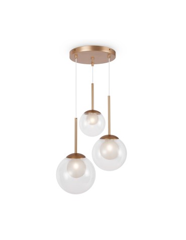 Maytoni Basic form Glass Ball Pendant Lamp 3xG9 20W Gold MOD521PL-03G.