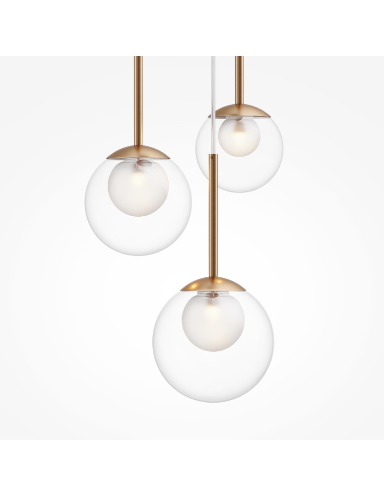 Pendant lamps spheres - Maytoni Basic form Glass Ball Pendant Lamp 3xG9 20W Gold MOD521PL-03G. - product kolory-swiatla.pl 3