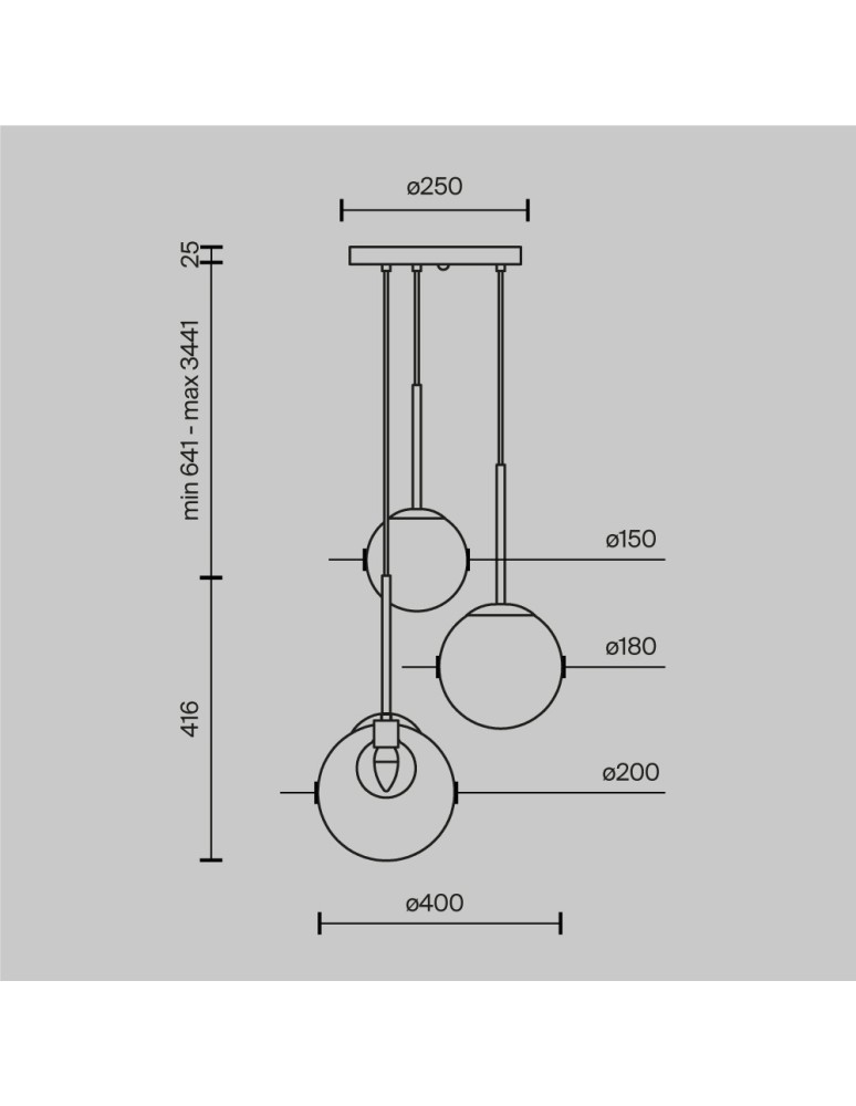 Pendant lamps spheres - Maytoni Basic form Glass Ball Pendant Lamp 3xG9 20W Gold MOD521PL-03G. - product kolory-swiatla.pl 6
