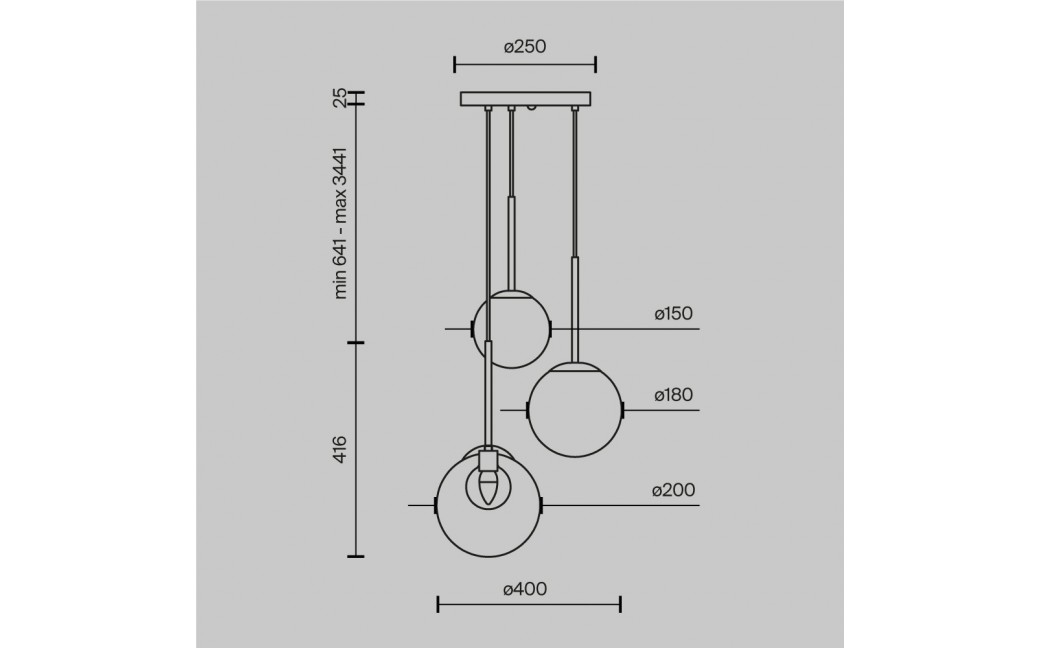 Maytoni Basic form Lampa Wisząca Szklane Kule 3xG9 20W Złoty MOD521PL-03G