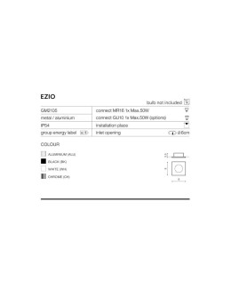 Azzardo EZIO 1 BLACK 1xGU10 Wpuszczana Czarny IP54 AZ0812 - produkt 2